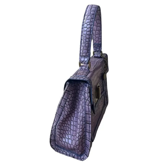 The Emily Bag Crocodile Print Purple Handbag Spring Summer - Picture 7 of 14
